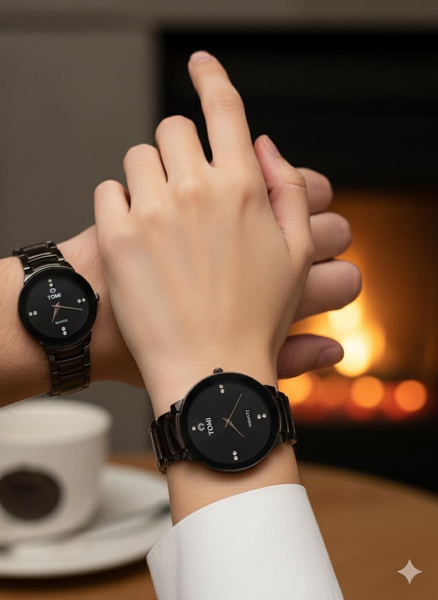 Classic Black TOMI Couple Watch