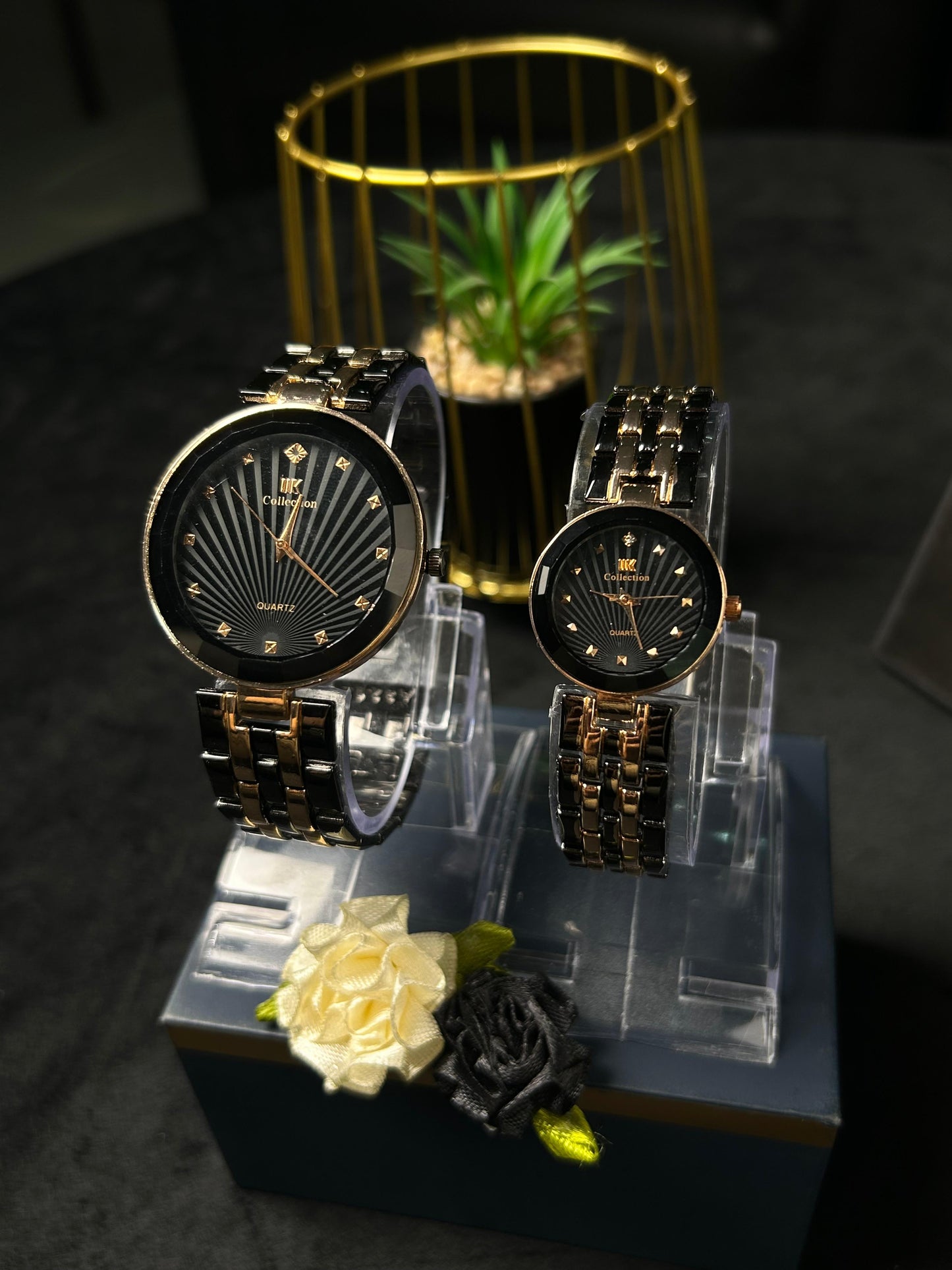 IK x KHUUB Elegant Couple Watch- Black Dial